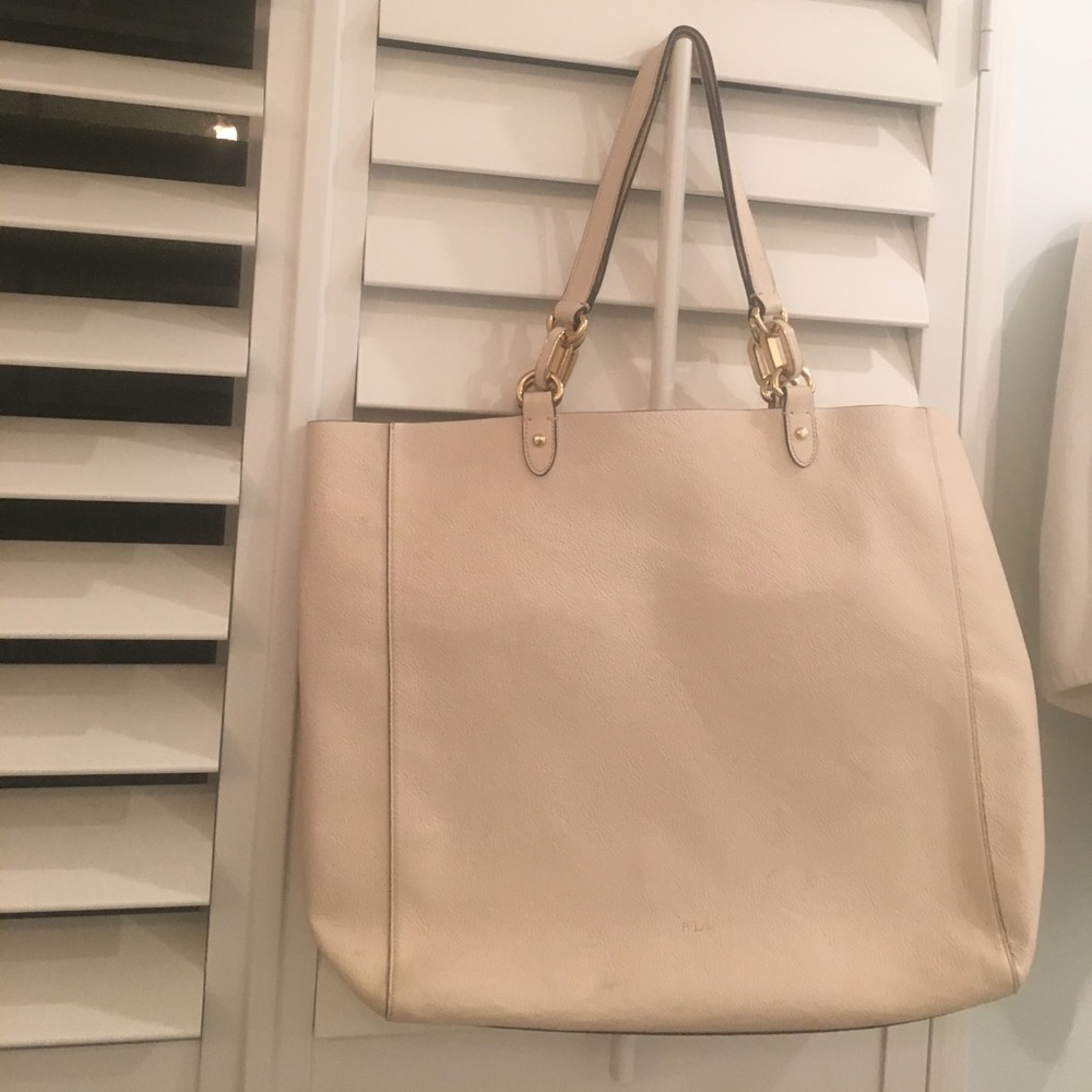Cream color tote bag